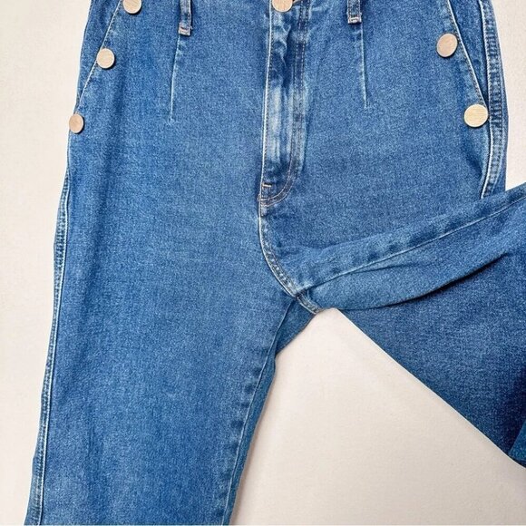 Zara Womens 8 Cropped Wide Leg Button Jeans - Picture 8 of 14